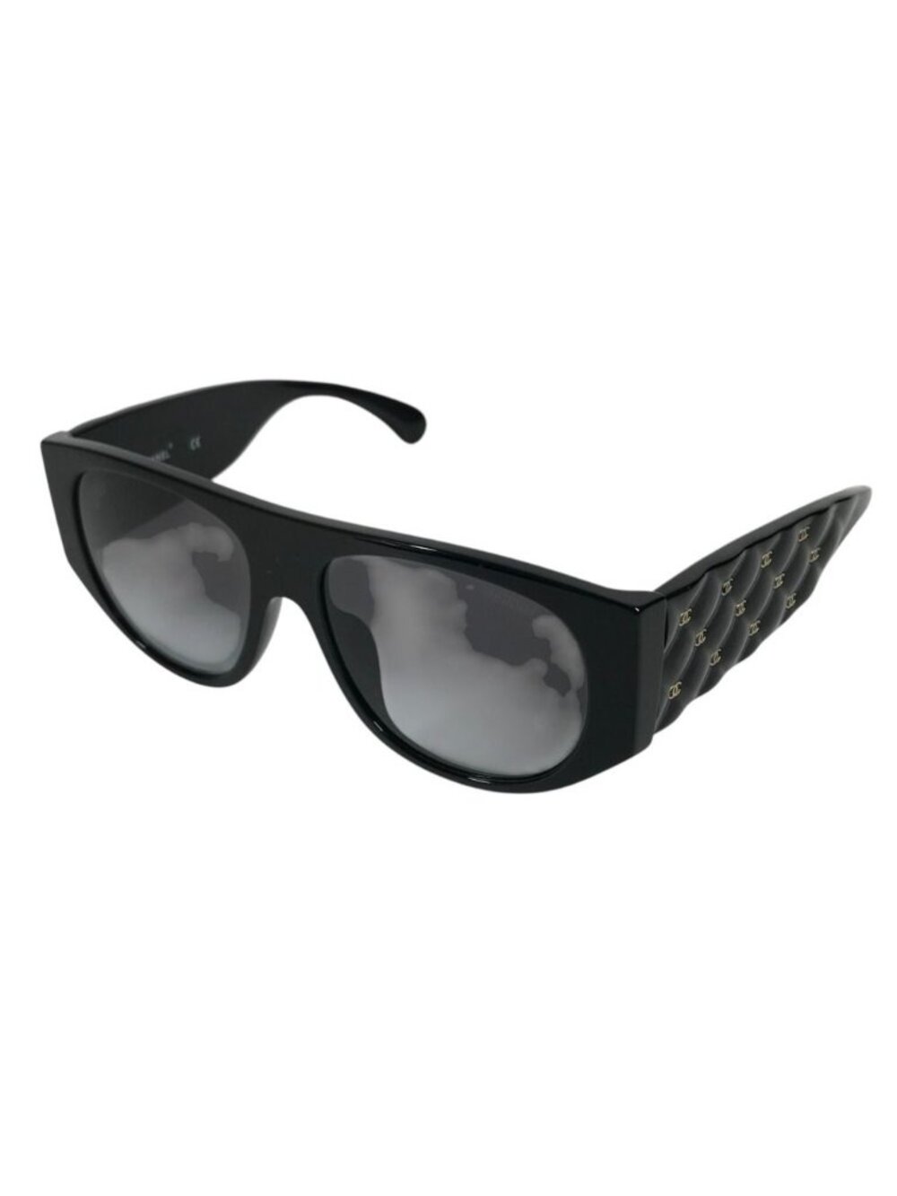 Chanel Sunglasses Logo CC Quilted Acetate Black Eyewear